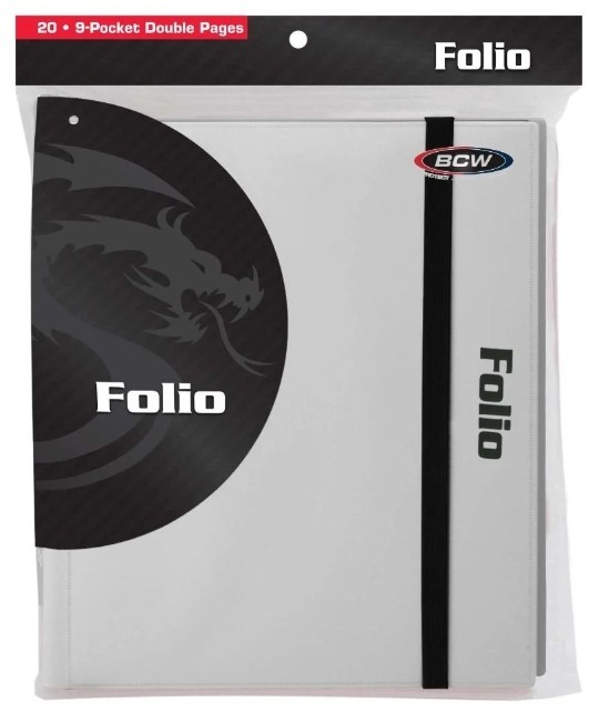 BCW Folio 9-Pocket Double Sided Album - White - Side Loading