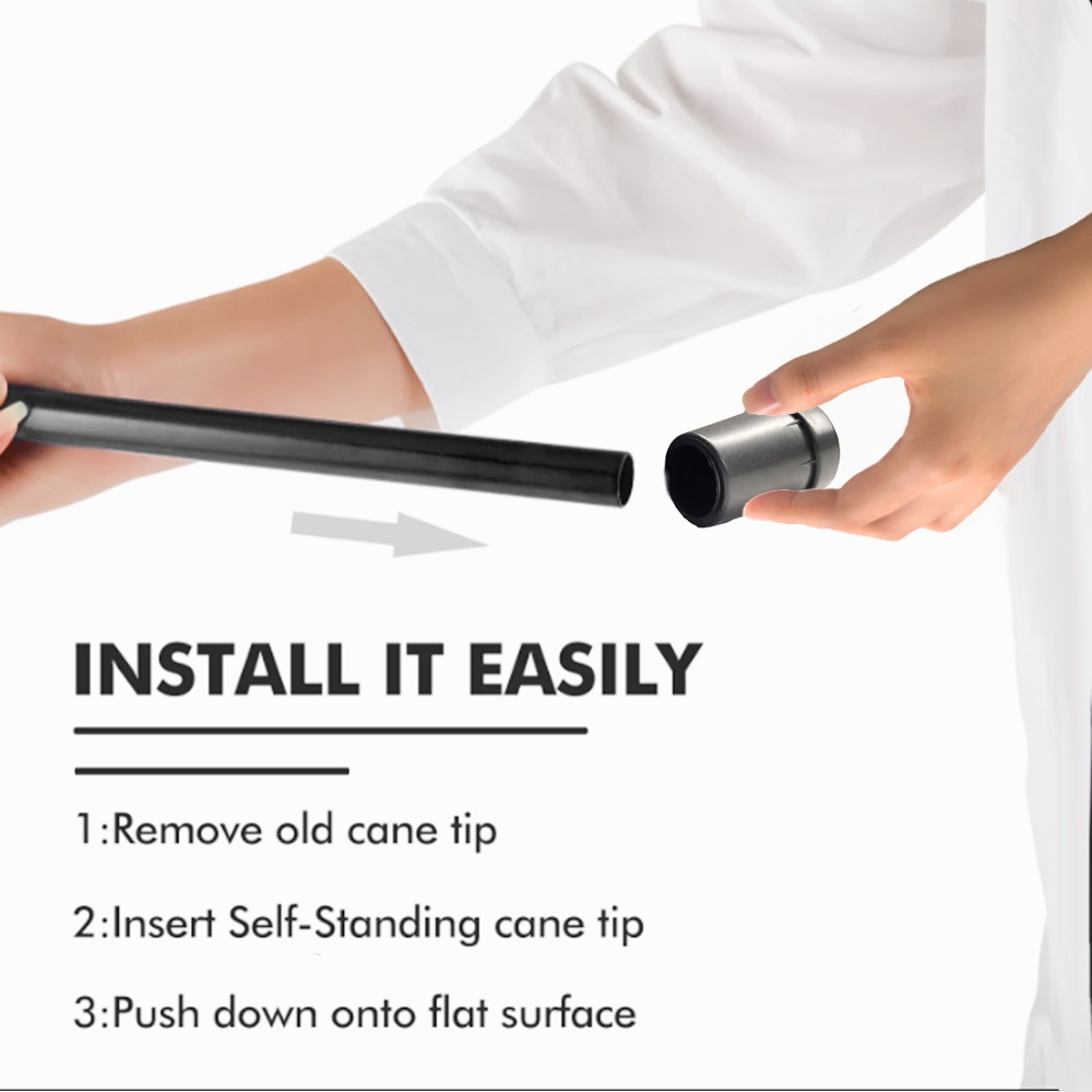 2 Pcs Cane Tips 3/4 Inch Heavy Duty Rubber Cane Tips Anti Slip TPR Replacement