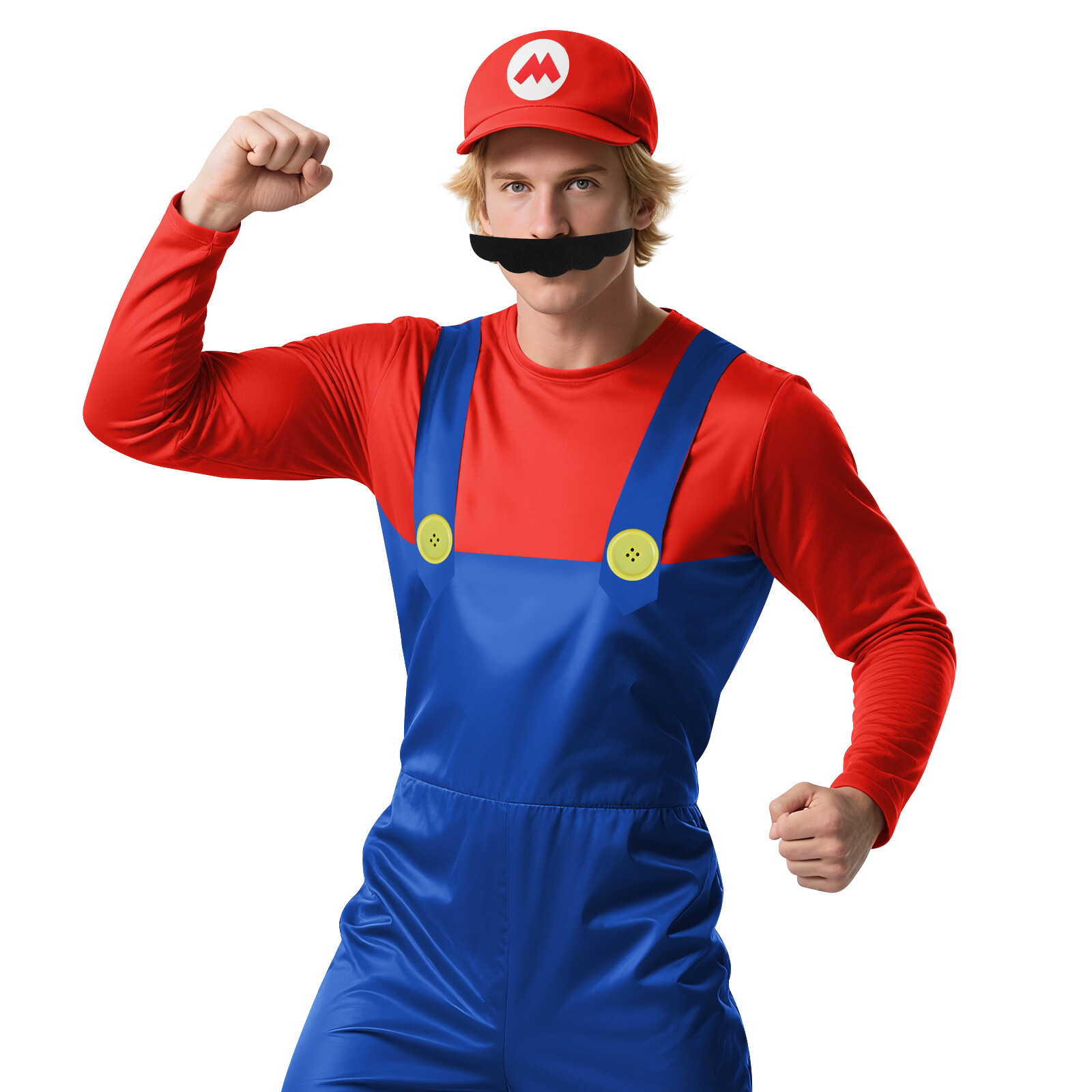 Halloween Super Mario Costume and Luigi Fancy Dress Plumber Bros Complete Set