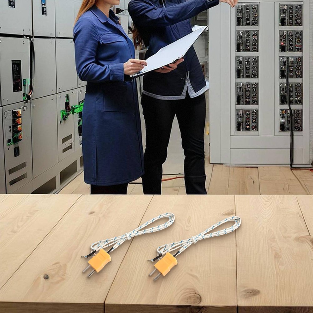 2pcs K type temperature probe high temperature temperature test 1 meter