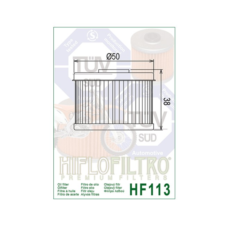 Honda TRX400EX Genuine HiFlo Oil Filter HF113 2007 2008 TRX 400EX - Pack of 5