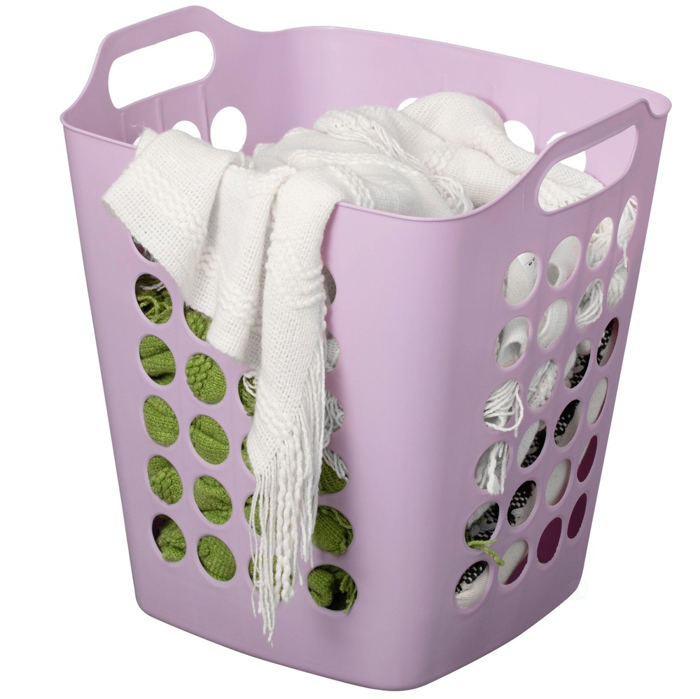 New Flexible Plastic Carry Laundry Basket Storage Hamper with Side Handle