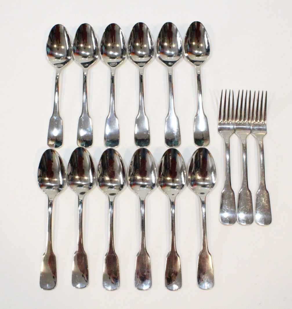 15 Piece Lot Ginkgo Helmick Alsace Stainless 18/8 Flatware