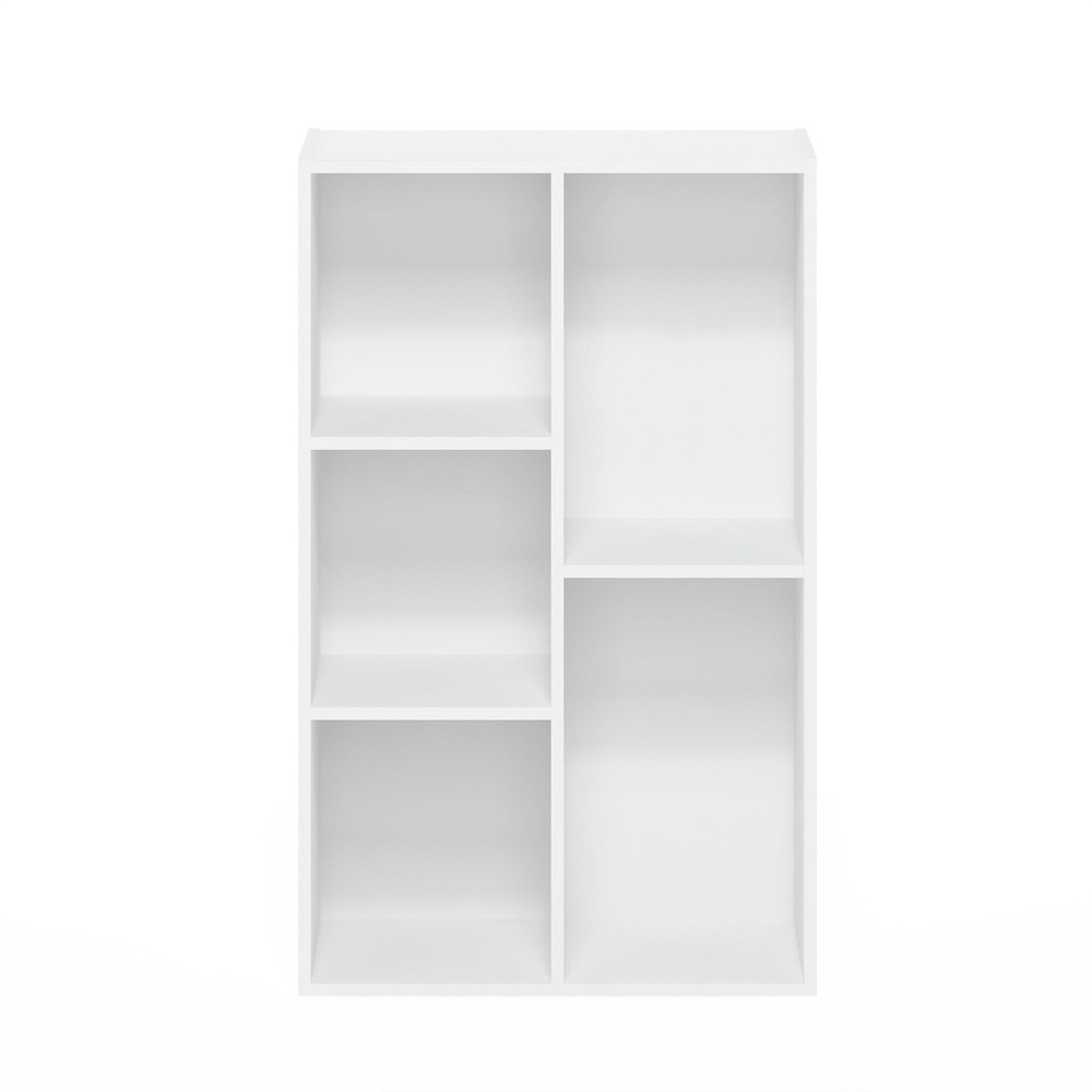 5-Cube No Tool Assembly Open Shelf White W/ Small Space & Easy Setup