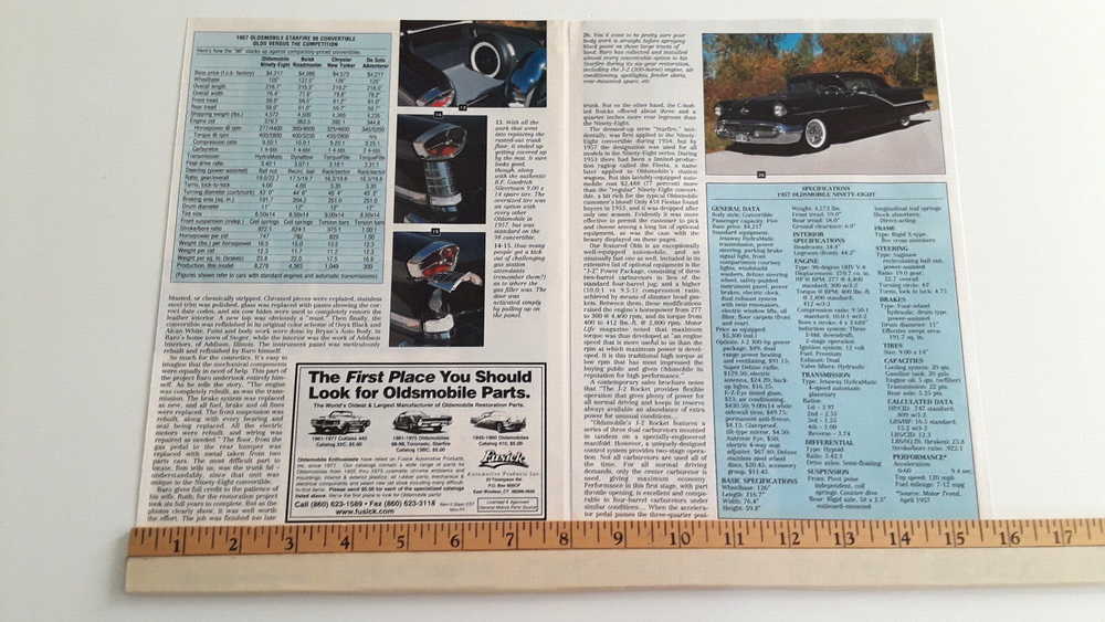 1957 OLDSMOBILE STARFIRE 98 ORIGINAL 2000 ARTICLE