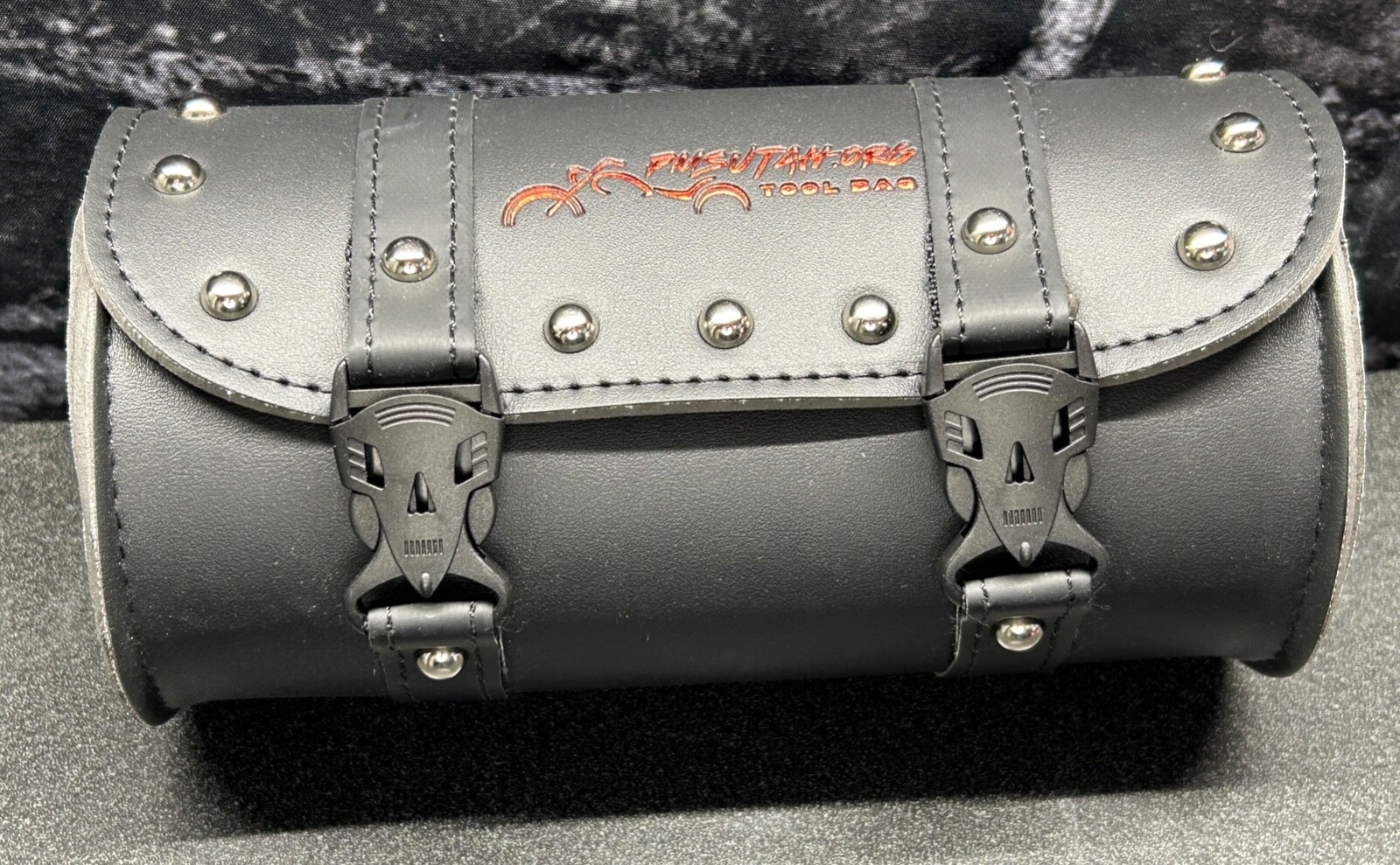 Leather Motorcycle Front Fork Rear Sissy Bar Tool Kit Holder Bag Pouch Storage