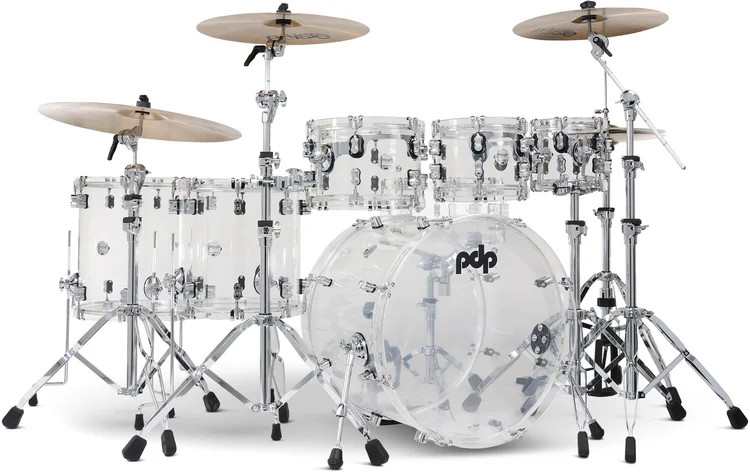 PDP Concept Acrylic 6-Piece Shell Pack - Clear w/ Chrome Hardware