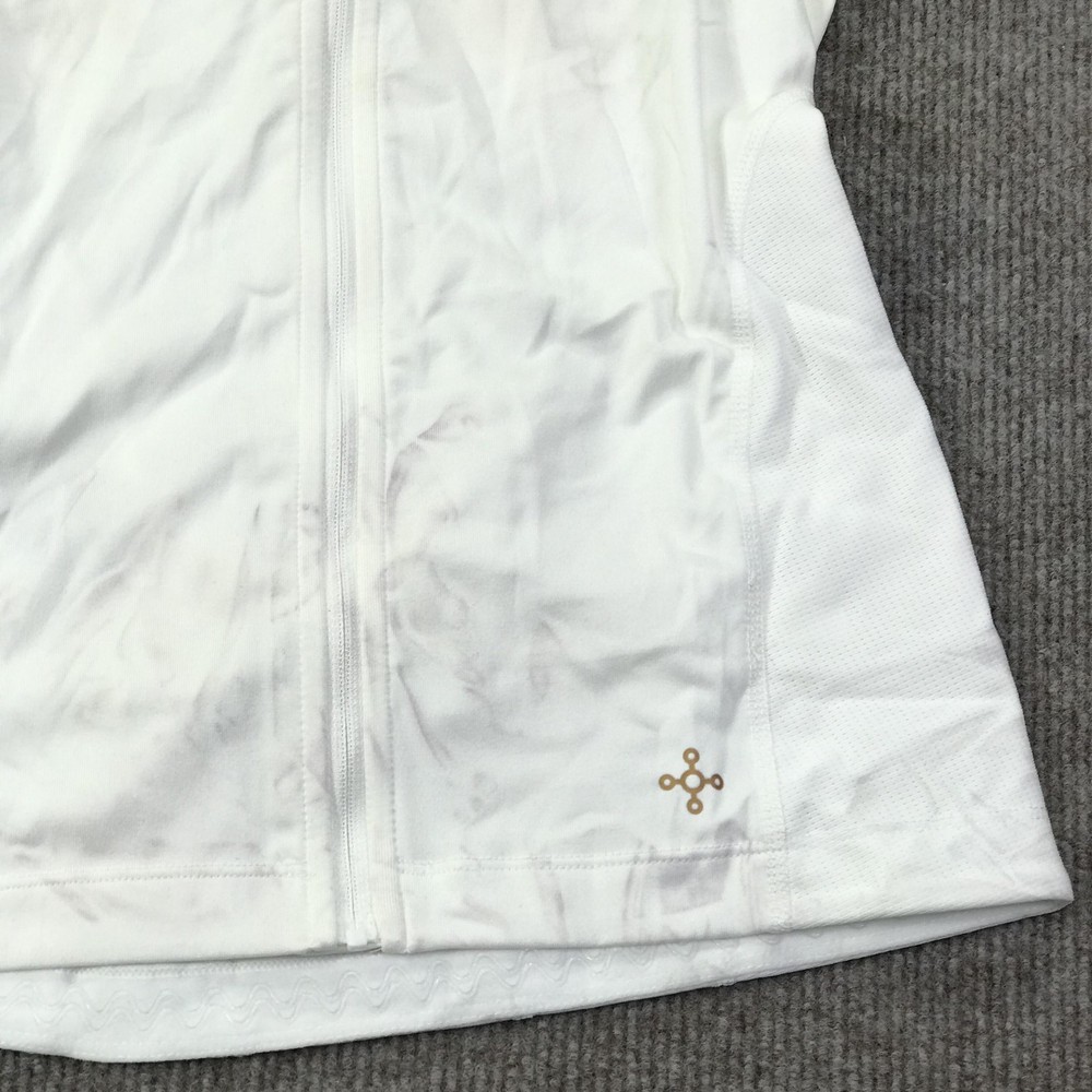Tommie Copper Womens Back Support Compression Shirt Top White Medium Zip