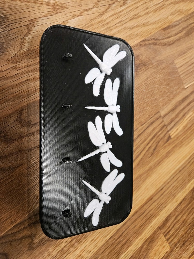 Wall Mount Key Holder With Dragonflies
