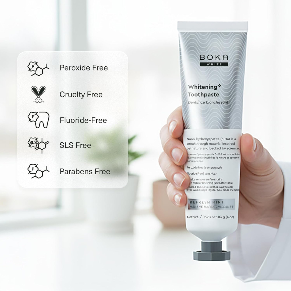 Boka Fluoride Free Toothpaste, Nano Hydroxyapatite Toothpaste, Appropriate for S