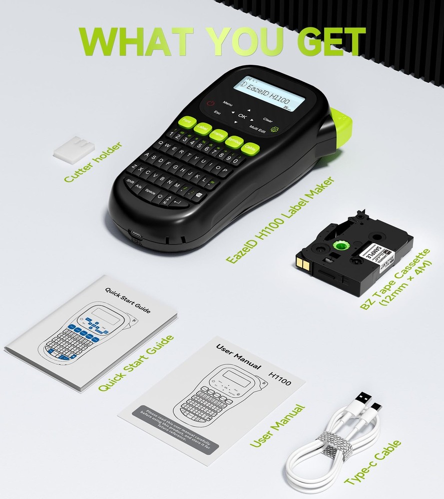 Label Maker Machine with-Tape, Cable Label Maker Waterproof-Labels, Handheld ...