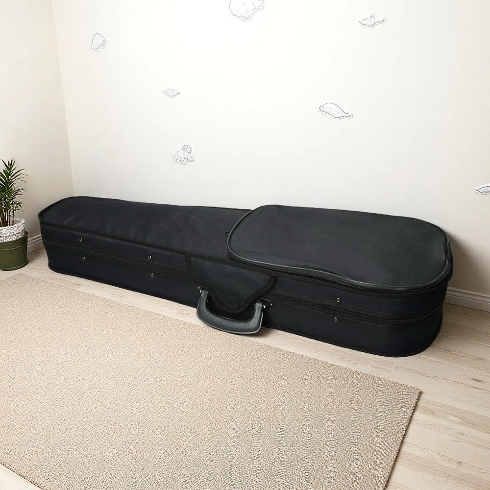 Black Violin Case - 4/4, Beige Interior, Triangle & Durable Cloth Fluff