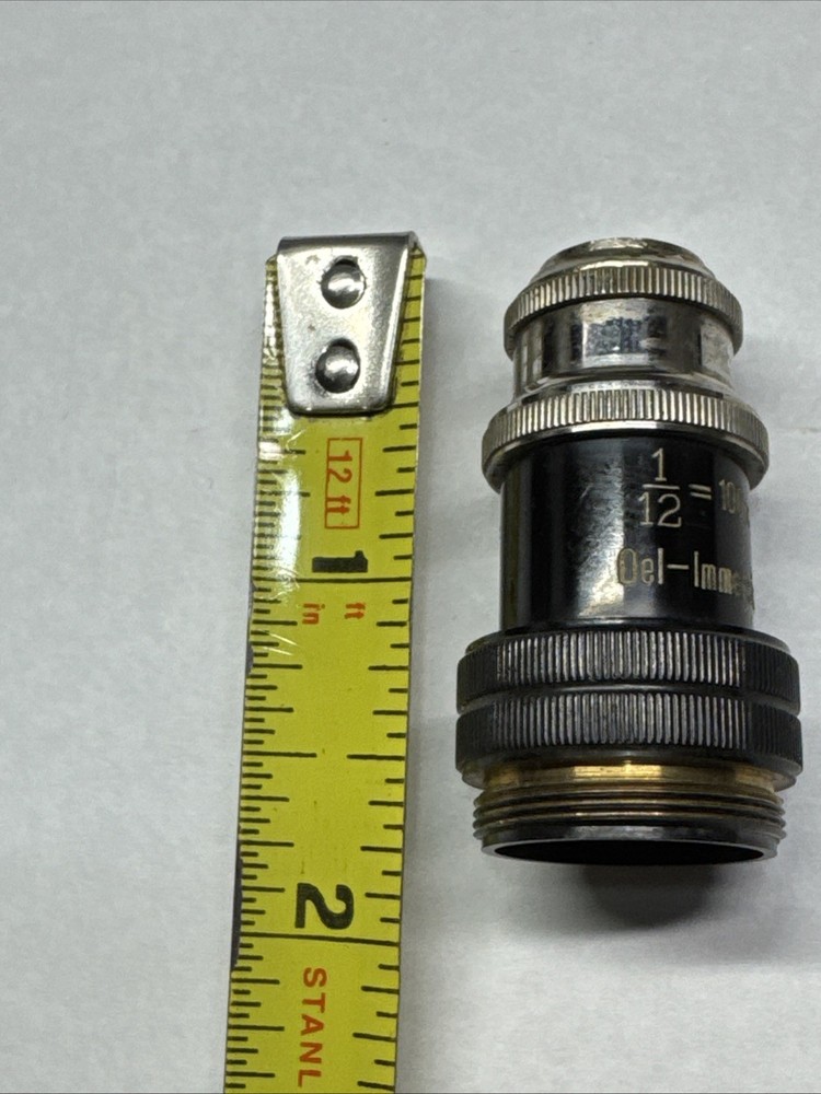 Vintage Microscope Objective Lens Steindorff Berlin 1/12 = 100x Oel - Immersion