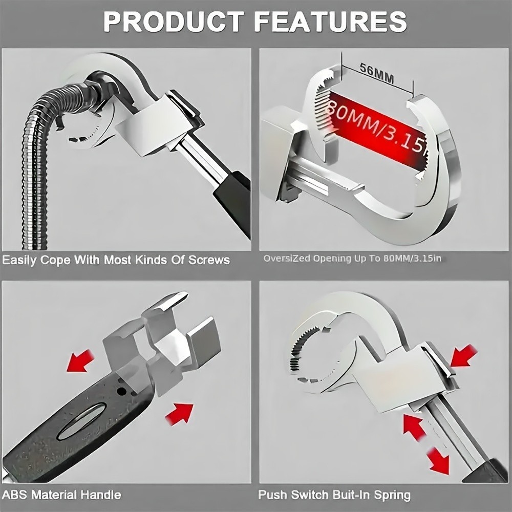 Multifunctional Universal Wrench - Adjustable for Plumbing, Faucet & Pipe Repair