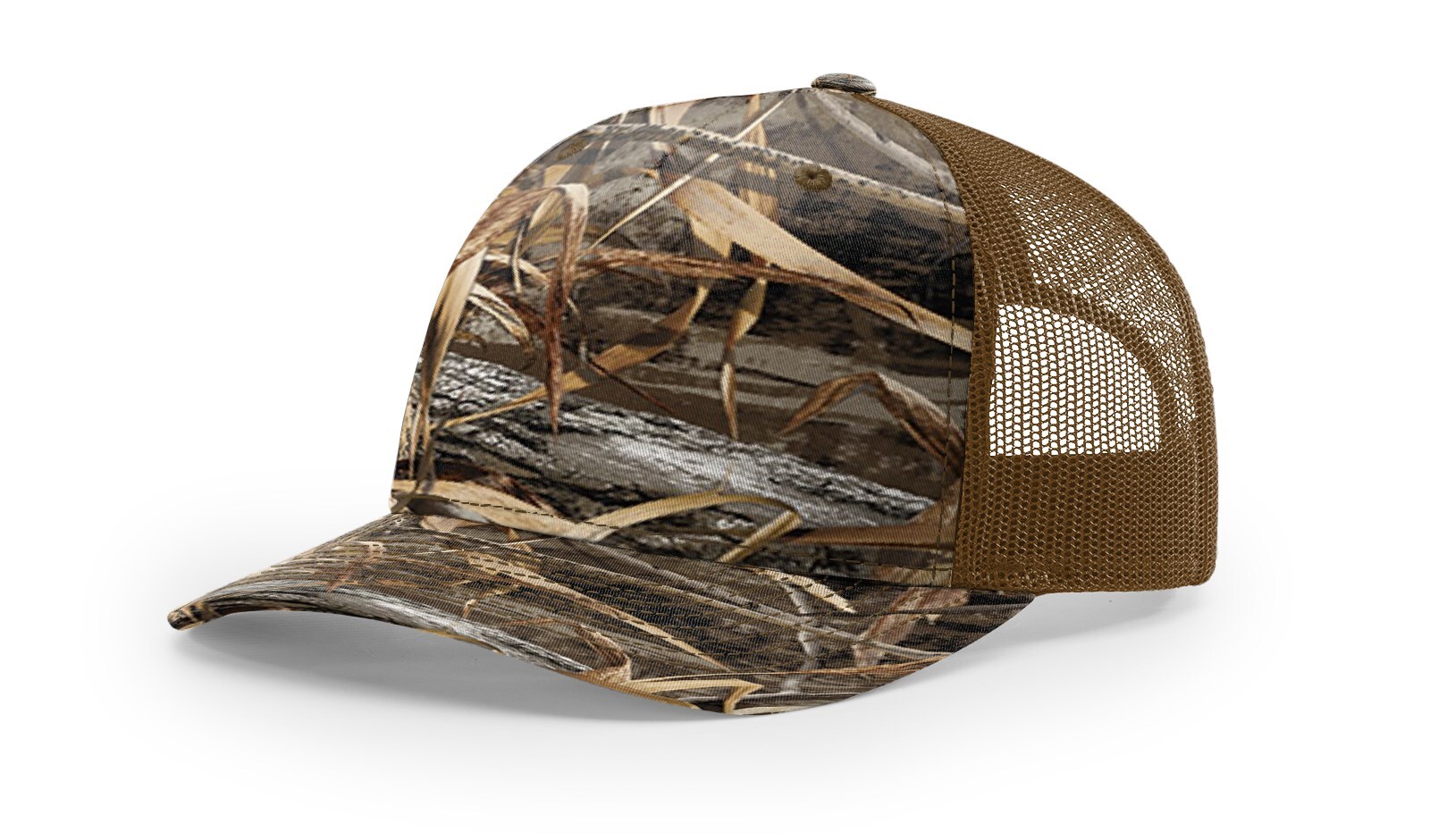 Richardson 112FP 5 Panel Trucker Cap Adjustable Duck Camo Hat