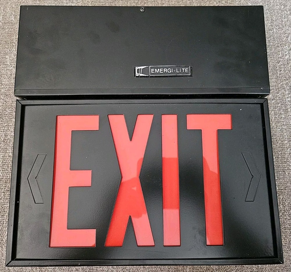 Emergi-Lite Wall Mounted Self Powered Exit Sign Wired Black