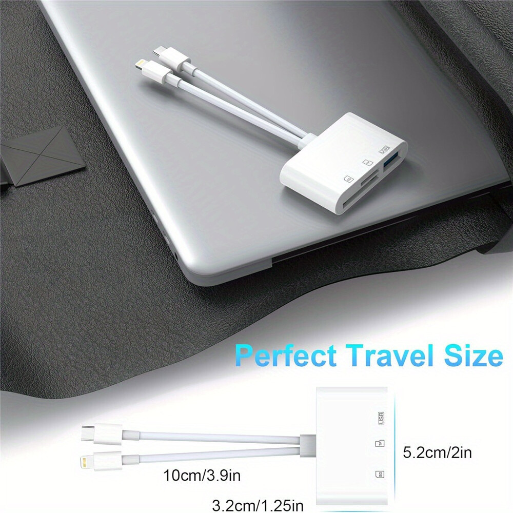 iOS/USB to Card Reader Adapter USB Camera Micro SD Memory Slot for iPhone iPad
