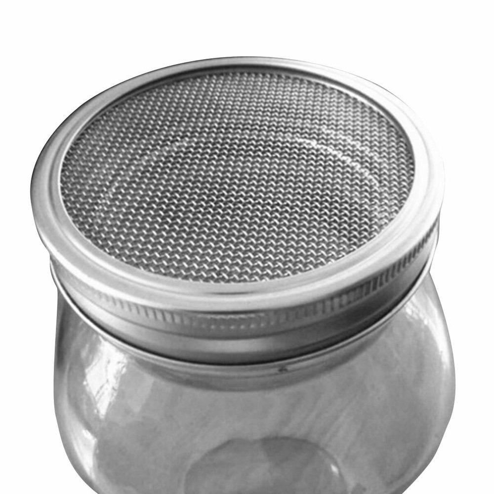 5 Steel Sprouting Lids Mesh Screen Strainer Filter Cap For Mason Jar Bottle