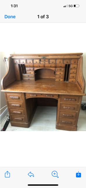 Antique Oak Roll Top Desk