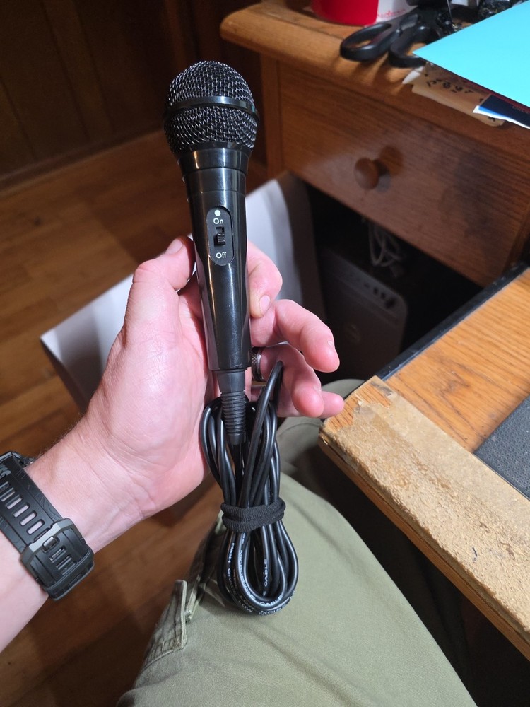 Singing Machine Wired Microphone Replacement Dynamic Karaoke Handheld 10ft Cord