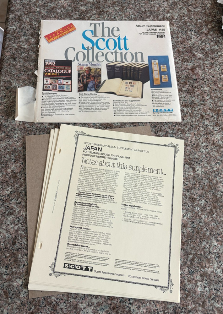 1986, 1987, 1991 Scott Album Supplement Packages - 5 Packs, All Different