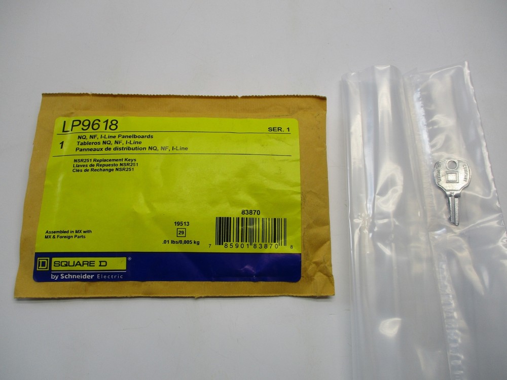 SQUARE D LP9618 PANLBOARD KEY NSMP
