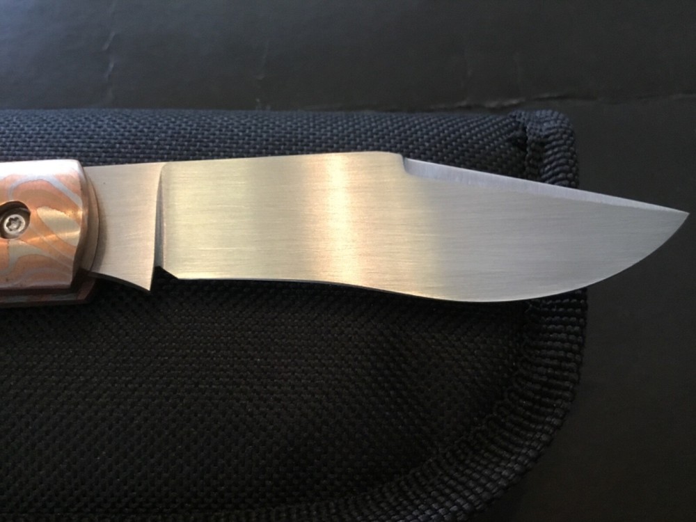 Custom J. Mitchell Beautiful Mokume Handles Slipjoint Folder Folding Knife