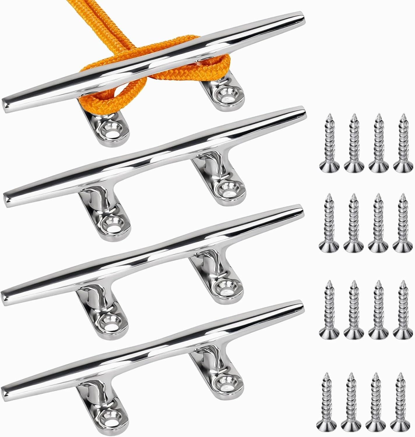 4X  316 Stainless Steel 5" Boat Rope Cleat Mooring Accessories Dock Cleats