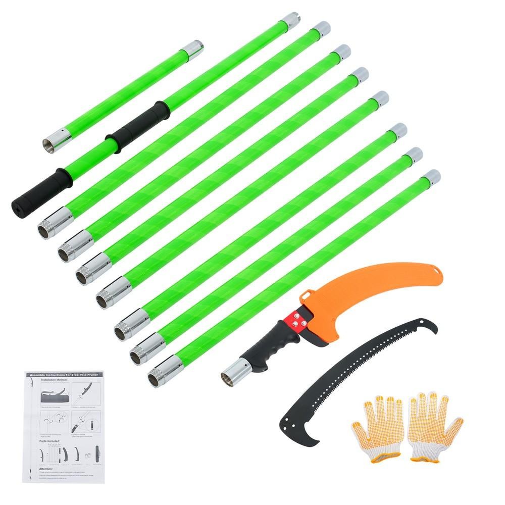 30 Feet Tree Pole Pruner Durable Tree Trimmers Handle Manual Branches Green