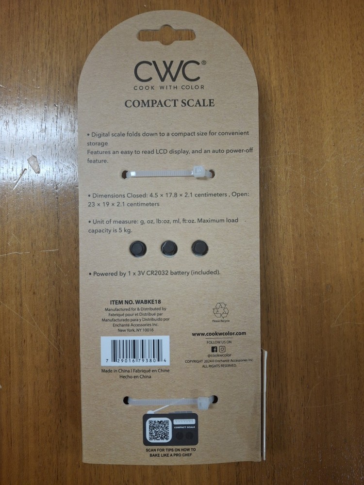 Cook With Color Foldable Digital Kitchen Scale Essential Tool Precision Weighing