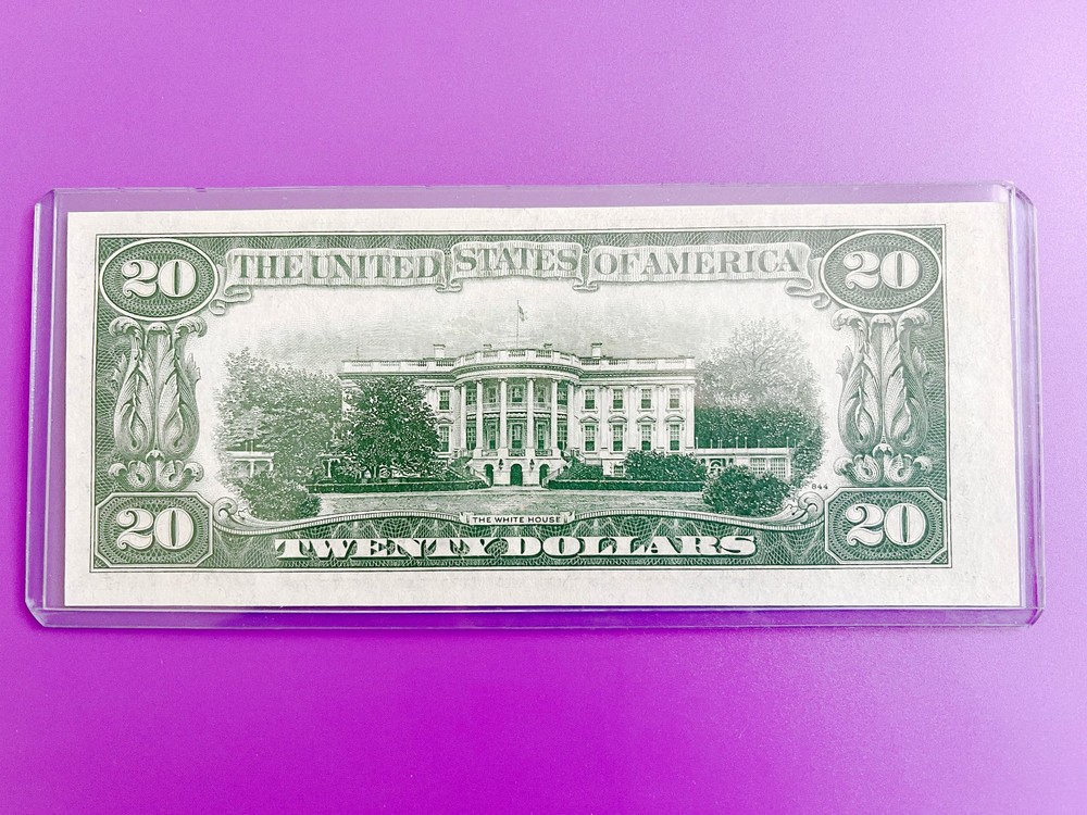 $20 1950 ((A CHICAGO)) FEDERAL RESERVE NOTE ((CUTTING ERROR RIGHT SIDE ))