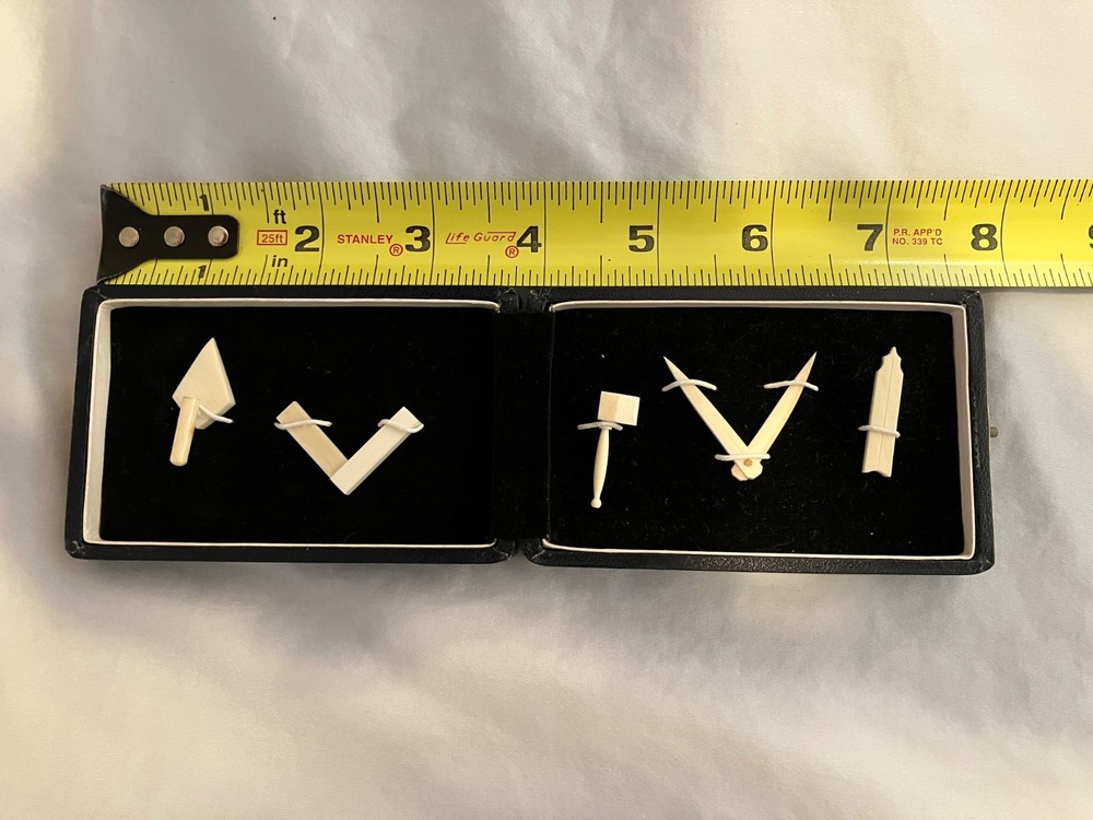 Vintage Masonic Miniature Working Tool Set with Box
