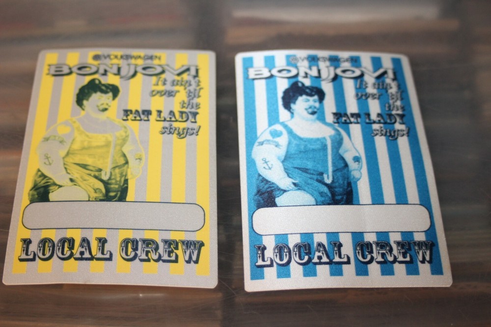 Bon Jovi  - 2x Unused Backstage Pass -  FREE SHIPPING - Lot # 17