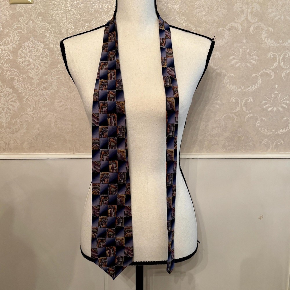 Retro Science Necktie Elevation Map Graphics Molecular Expressions Silk 80s Tie