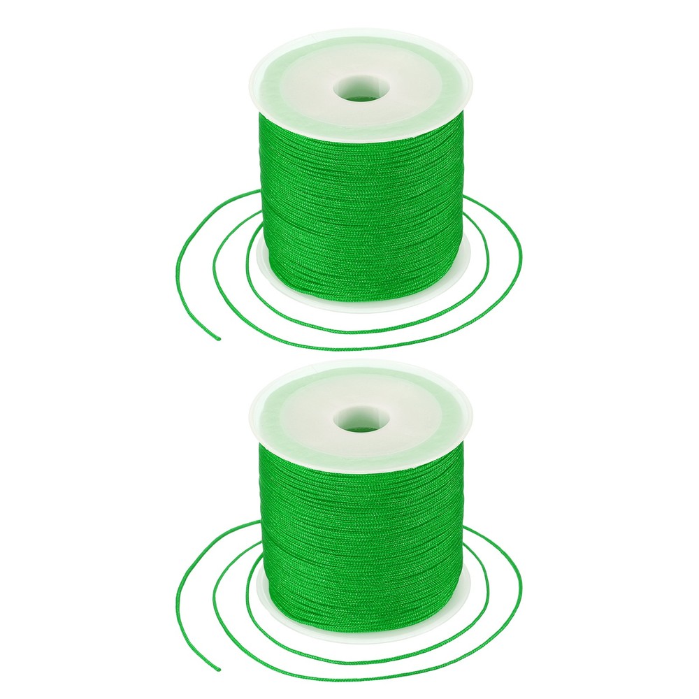 2 pcs 0.8mm String for Bracelets, 44 Yards Beading Thread(Grass Green)