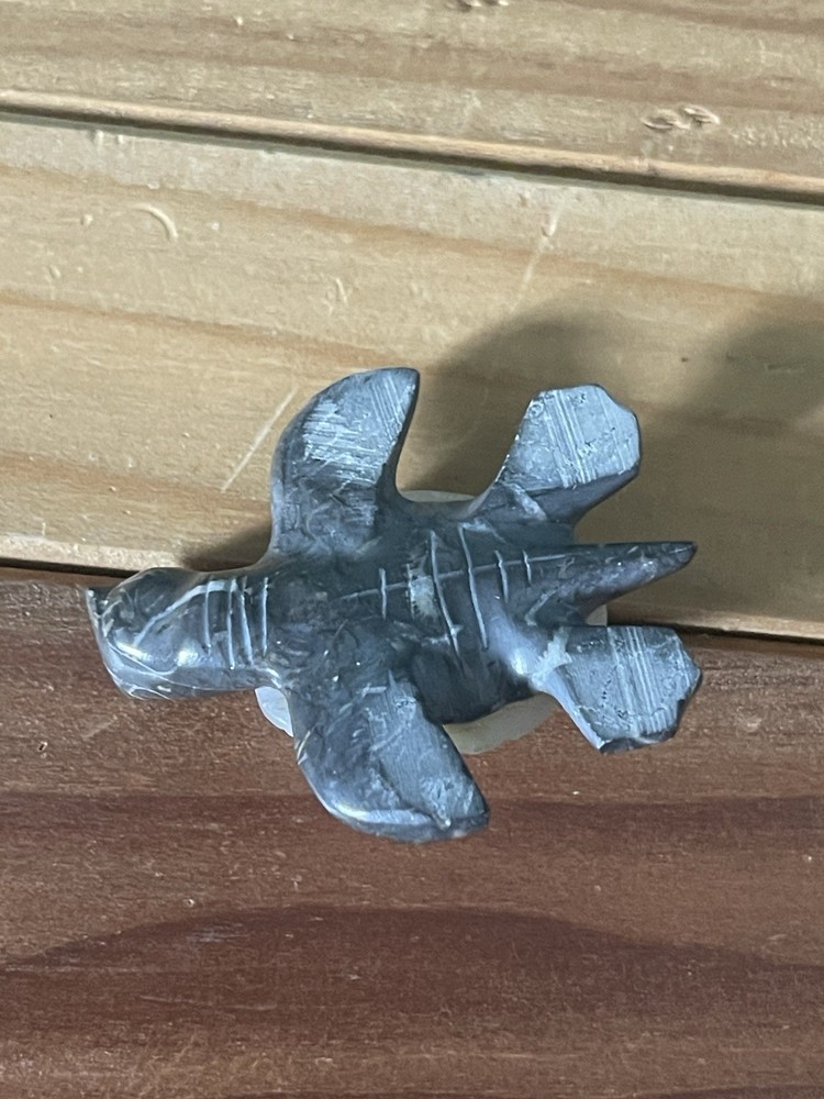 TURTLE Figurine Carved Soapstone Agate 2.25”