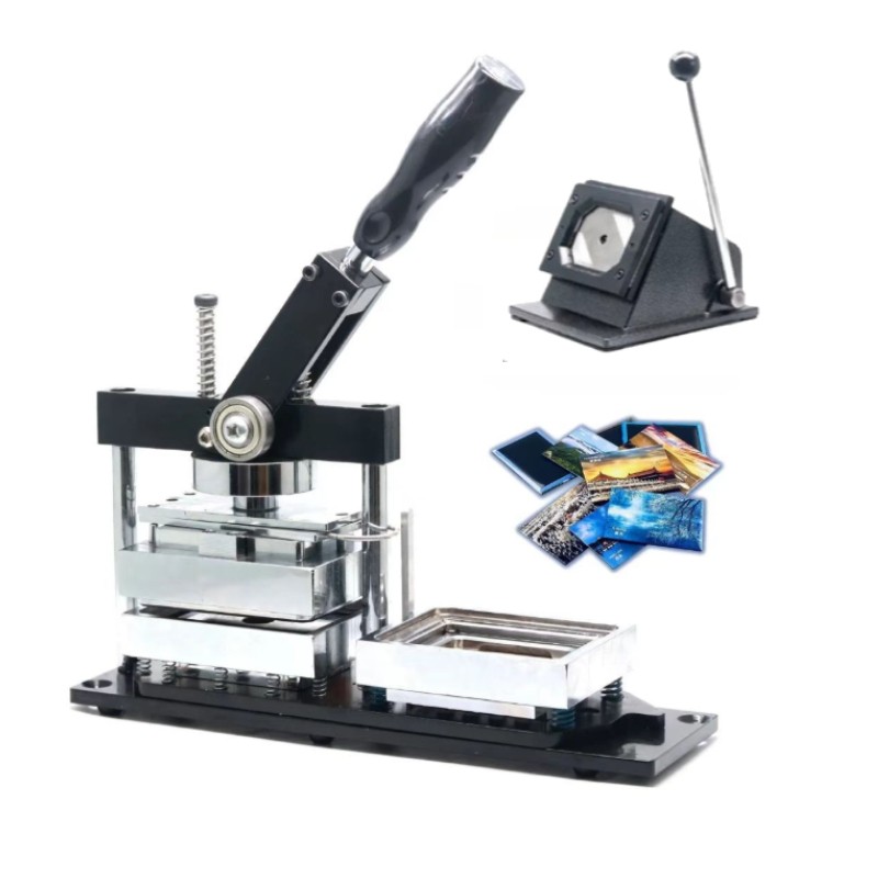 Fridge Magnet Badge Making Machine 80*53mm Rectangle Button Maker Kit W/Cutter
