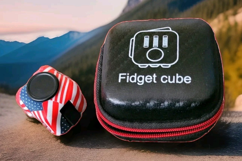 Fidget Cube American Flag Design Black Case