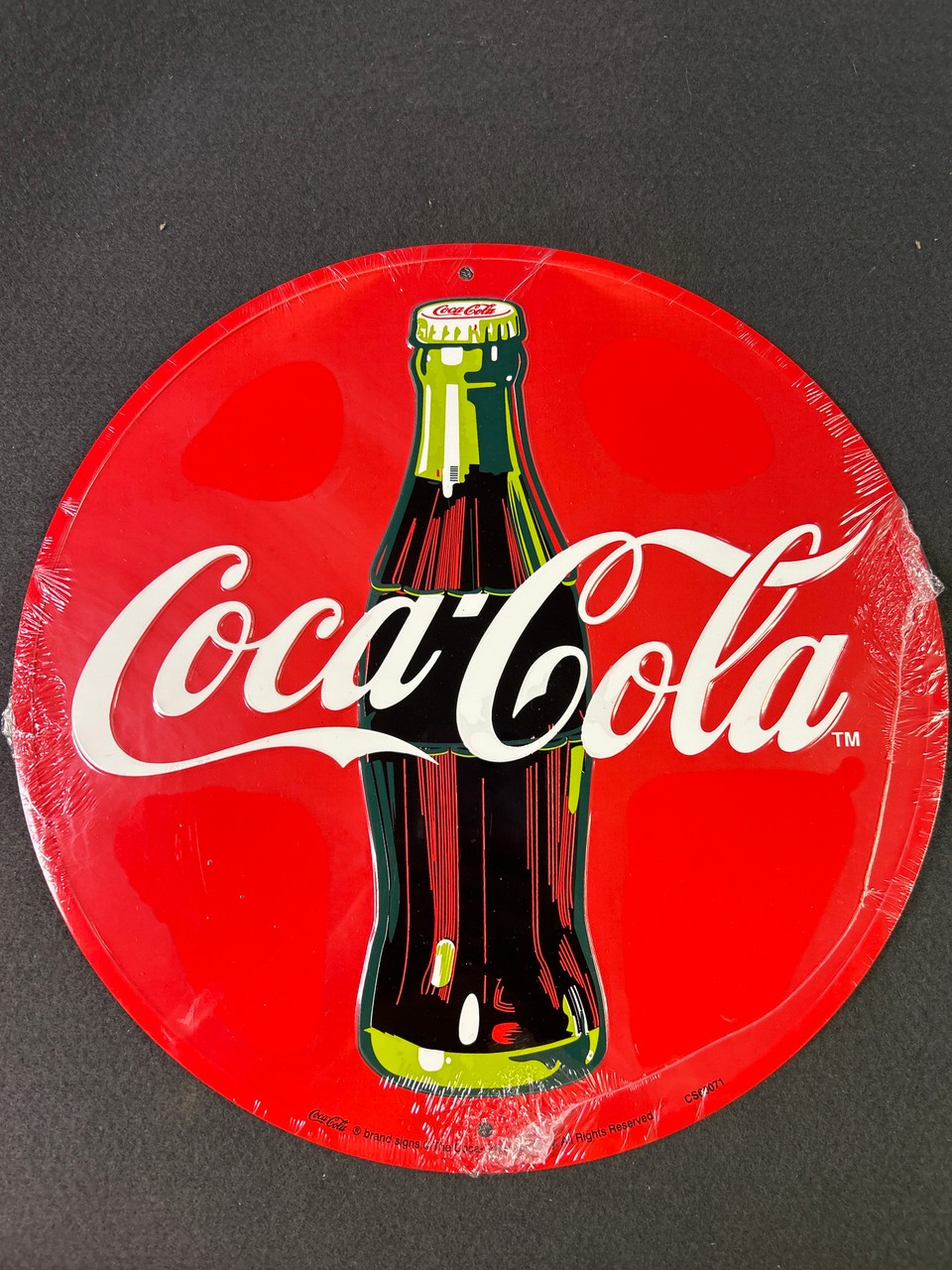 Round Red Coca-Cola Tin Sign