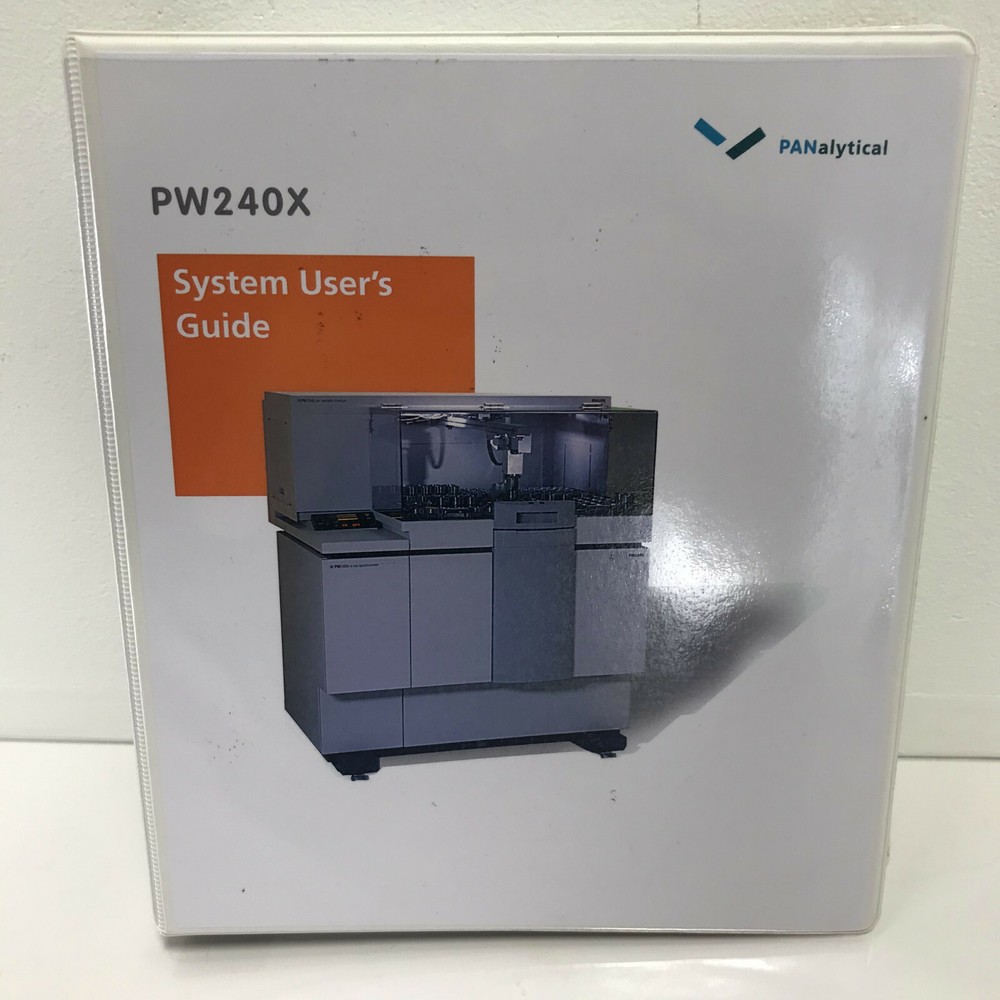 Panalytical PW2400 PW2404 Spectrometer & SuperQ Version 4 System User's Guide