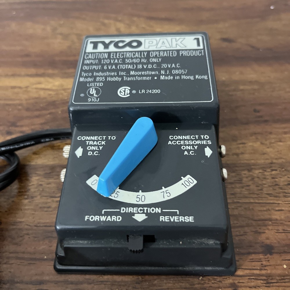 Tyco Pak 1 Model 895 Train Transformer Controller Forward Reverse Directional