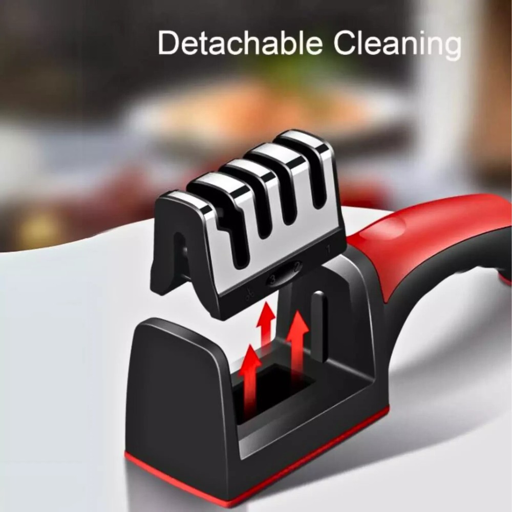 Knife Sharpener Professional Ceramic Kitchen Sharpening System, 4 Slot