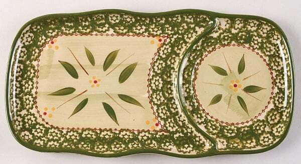 Temp-tations Temptations Old World Green Rectangular Snack Tray