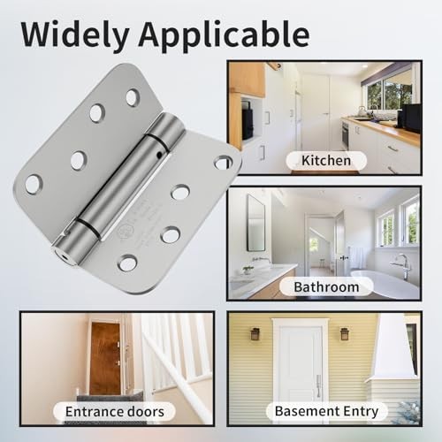 3 Pack Self Closing Door Hinges 4 Inch, Automatic Closing Door Hinge with