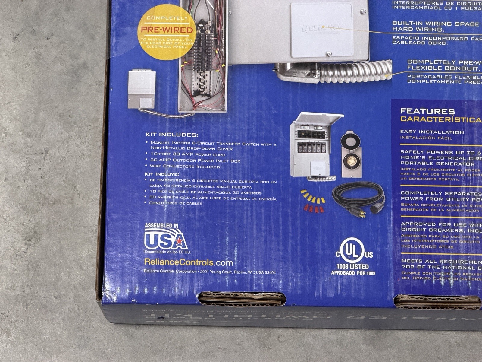 Reliance 30-Amp ProTran 2 Manual Transfer Switch Pre Wired 6-Circuit Kit 306LRK