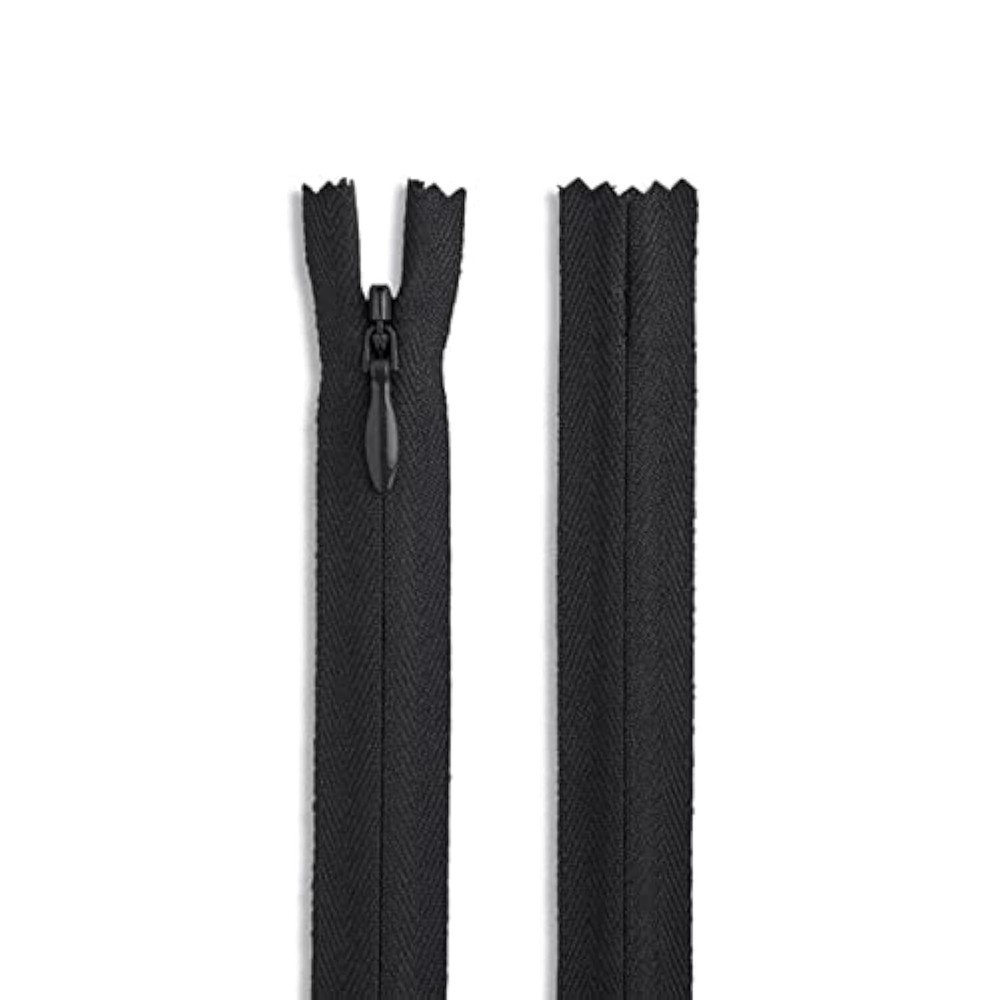 Invisible Nylon Black Zipper Black 7"