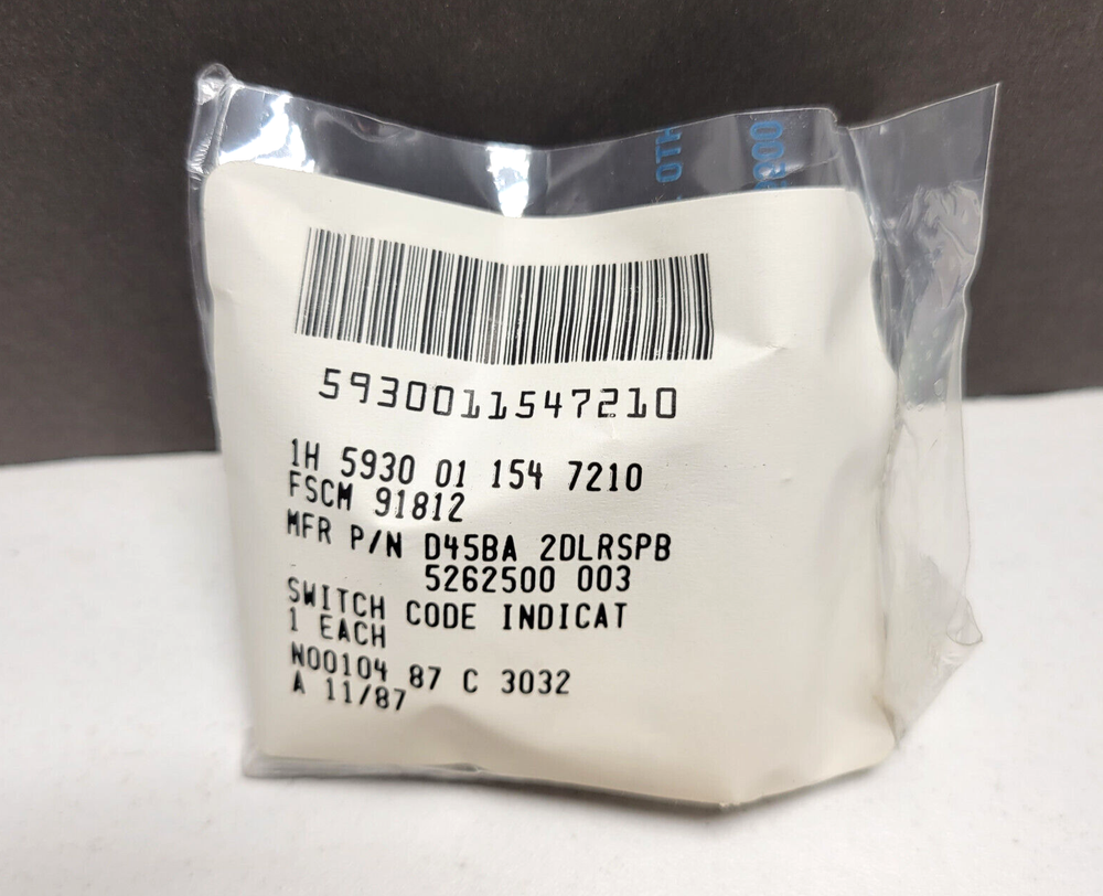 5930-01-154-7210 Code Indicating Wheel Switch 5262500-003 5930011547210