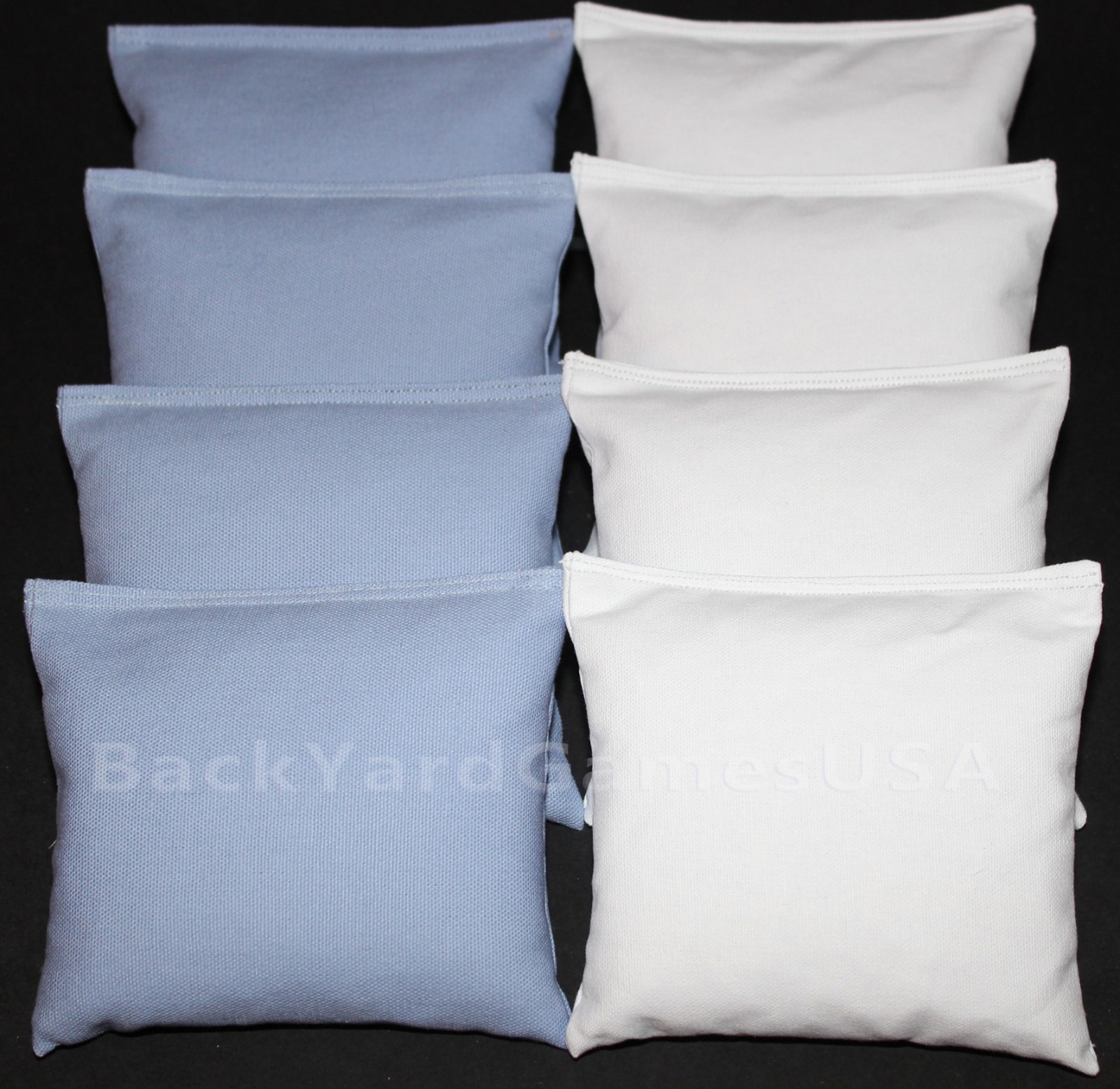 CORNHOLE BEAN BAGS Light Blue & White 8 ACA Corn Hole Bags Game Toss Party