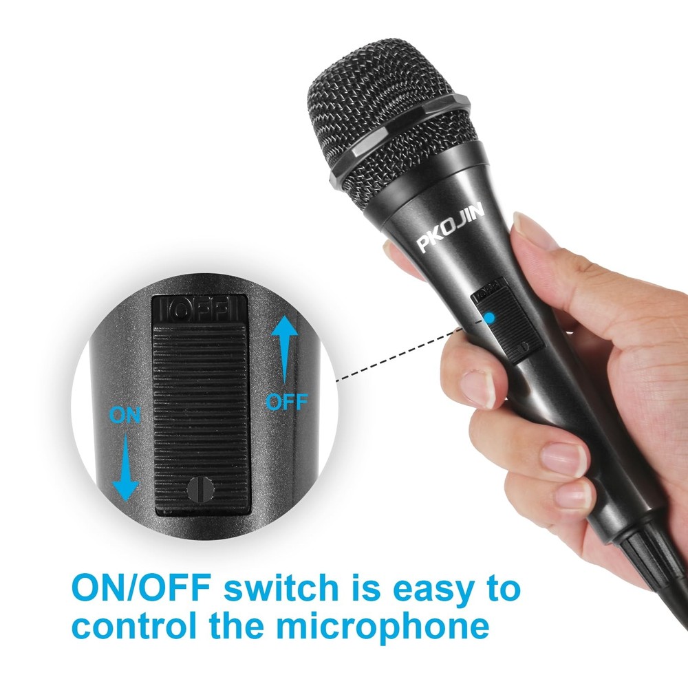 PKOJIN Dynamic Karaoke Microphone for Singing, Vocal Wired Black