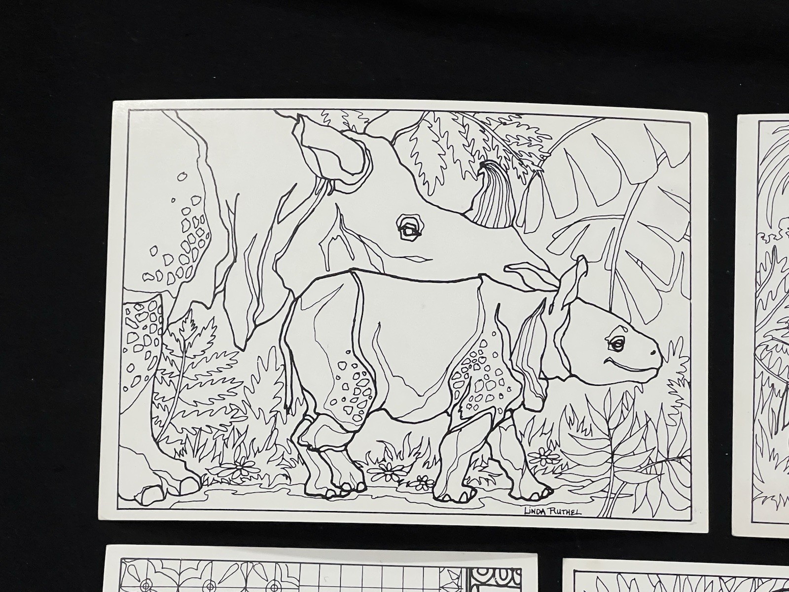 VTG 1974 Doodle Art Coloring Postcard Lot 10 Open Door Enterprises Unused